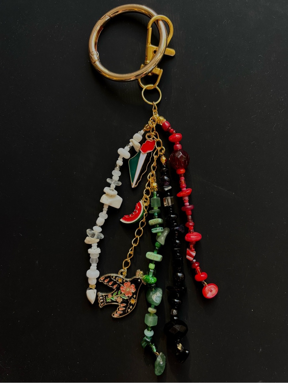 Palestine Bag Charm. Handmade and Designed by Seller. Symbolic Charms & Beading